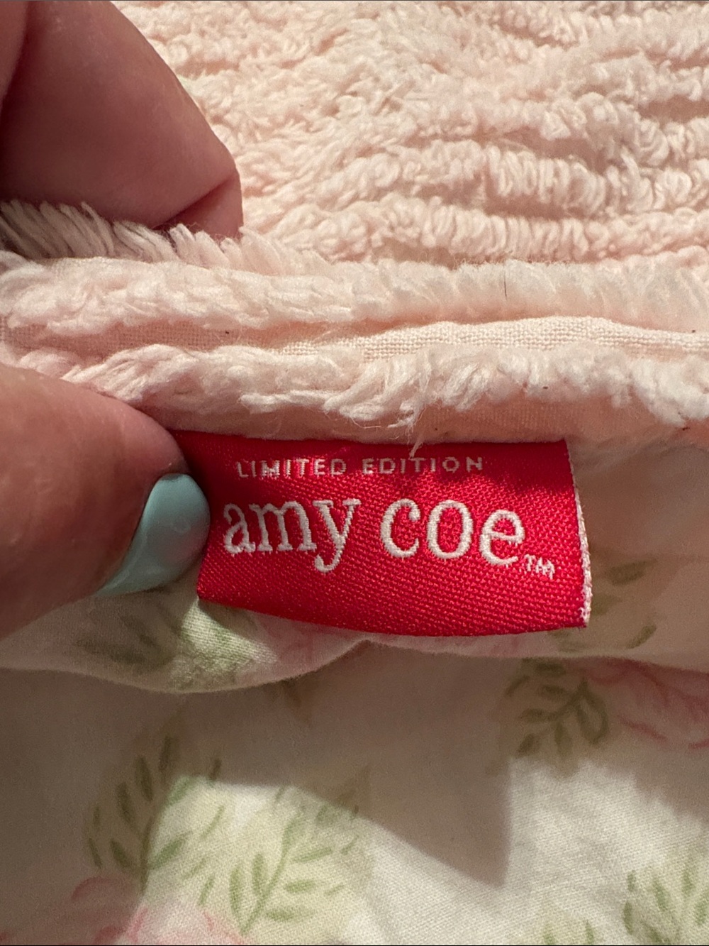 Amy Coe Pink Floral Chenille Baby Blanket - Picture 3 of 3
